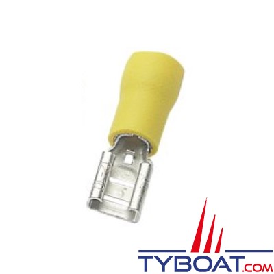 Elematic - Cosse femelle plate jaune -  Câble 2,5 à 6 mm² - 6,3 mm - (100 pièces)