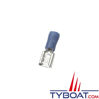 Cosse femelle plate bleue pour câble 1,2 à 2,6 mm² - 6,3 mm - par 20 pièces