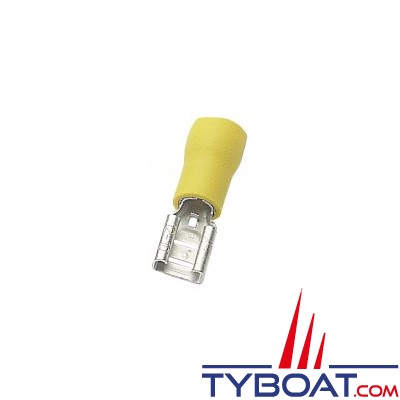 Cosse femelle plate jaune pour câble 2,5 à 6 mm² - 6,3 mm - par 20 pièces