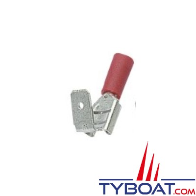 Cosse mixte rouge pour câble Ø 0,2 à 1,5 mm² - 6,3 mm - par 10 pièces
