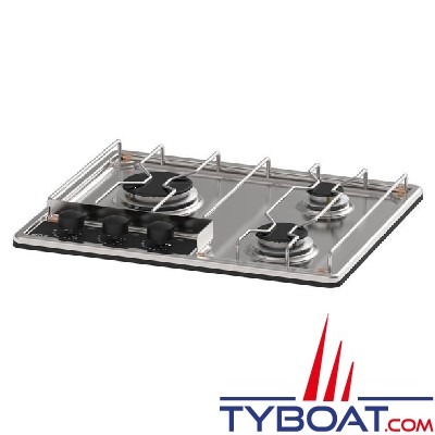 Eno : Plaque de cuisson à gaz Master - 3 feux - inox - encastrable - avec allumeur