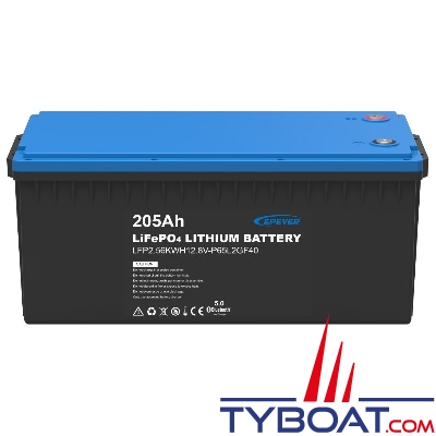 Epever - Batterie Lithium LiFePO4 12,8 V 205 Ah IP65 avec tapis chauffant - Bluetooth - 522 × 268 × 218 mm
