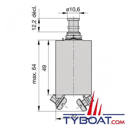 E.T.A - Interrupteur disjoncteur unipolaire thermique - Type 413 - 60 Ampères