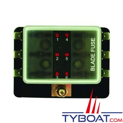 Euromarine - Tableaux pour fusibles enfichables avec témoin led - 6 fusibles