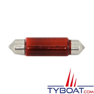 Ampoule navette 10x42mm 12v 10w (x2 pièces) Rouge