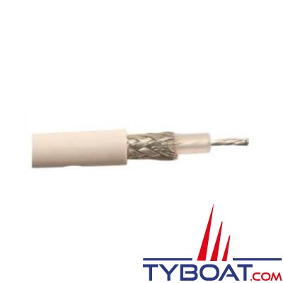 Câble coaxial blanc RG 58/AU 50 ohms - au mètre
