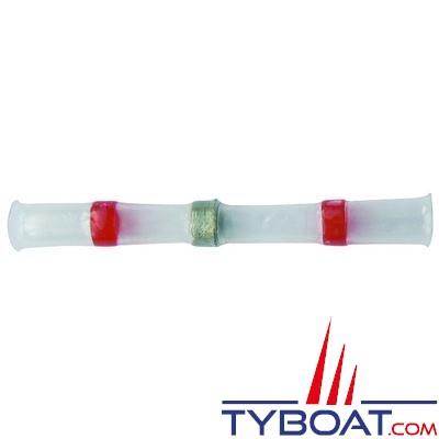 Cosses thermo-soudable pour câble Ø 4mm Rouge longueur 40mm (x4 pièces)