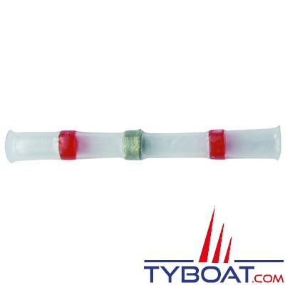 Cosses thermo-soudable pour câble Ø 4mm Rouge longueur 40mm (x4 pièces)