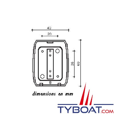 Feu de navigation tribord vert 112,5° pour bateaux de moins de 12 mètres blanc