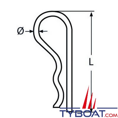 Goupille bêta Ø 2 mm longueur 48mm inox 316 (x2)