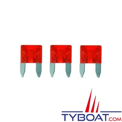 Mini fusibles enfichables 6/32V 10A rouge (x3)