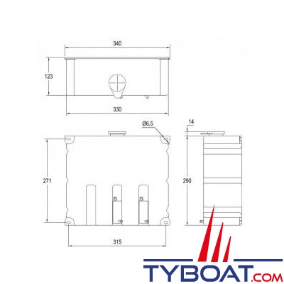 Exalto - Réservoir lave-glace en polyéthylène + 2 pompes 24 Volts - Capacité 8 Litres