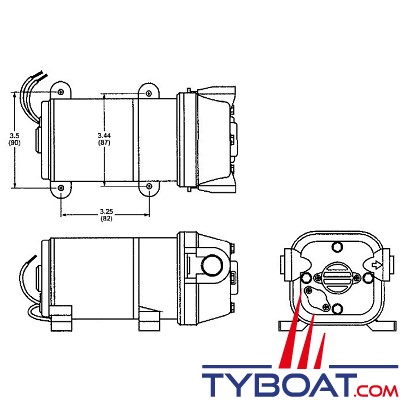 Flojet - Pompe de transfert Quad II - 19 Litres/minute - 12 Volts - R4125502A 