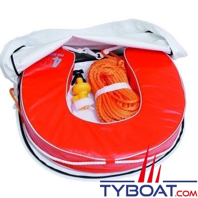 For Water - Bouée de sauvetage Mob Buoy - avec feu lithium + ligne de cordage 40 m et housse PVC anti UV blanche