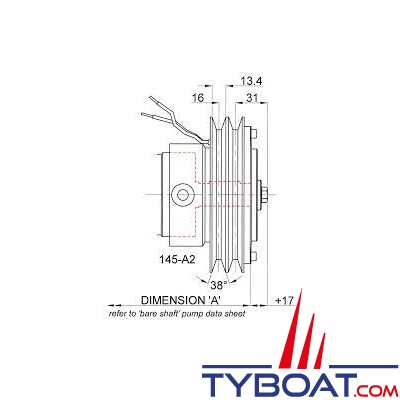 Forani & Pecorari - Embrayage électromagnétique 24V Ø 145 mm - 2 gorges type A - moyeu cylindrique - Alésage 82 - 94-8130427