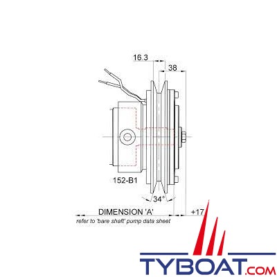 Forani & Pecorari - Embrayage électromagnétique 24V Ø 152 mm - 1 gorge type SPB - moyeu cylindrique - Alésage 82 - 94-8110427