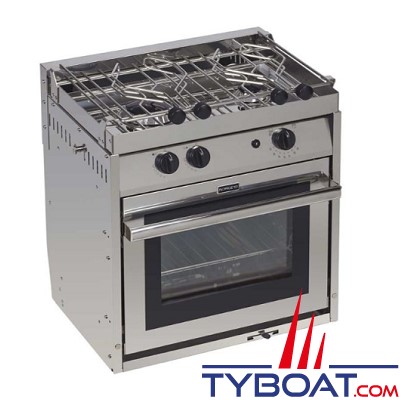 Force 10 - Cuisinière Europe Standard - 2 feux sur cardan + four 23 litres + grill - Allumage intégré