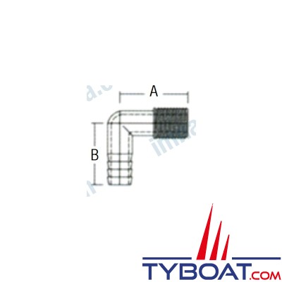 Forespar - Embout coudé en Marelon ELBOWS - HECF - femelle - filetage 1