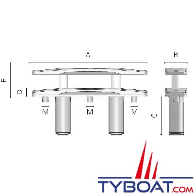 Foresti & Suardi - Taquet rétractable acier inoxydable - Longueur 260mm