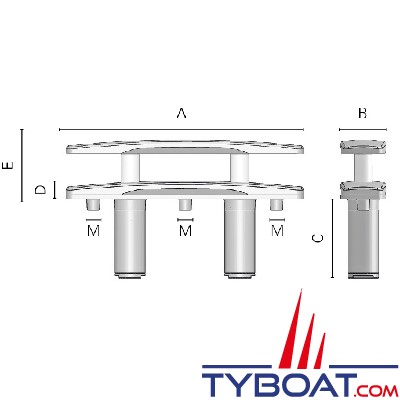 Foresti & Suardi - Taquet rétractable acier inoxydable - Longueur 350mm