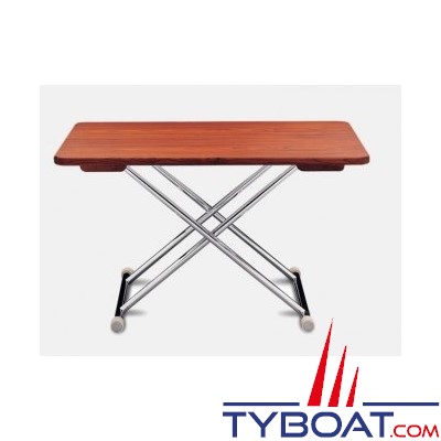 Forma - Table pliante rectangulaire - Haut de gamme - Plateau teck - 125 x 75 centimètres