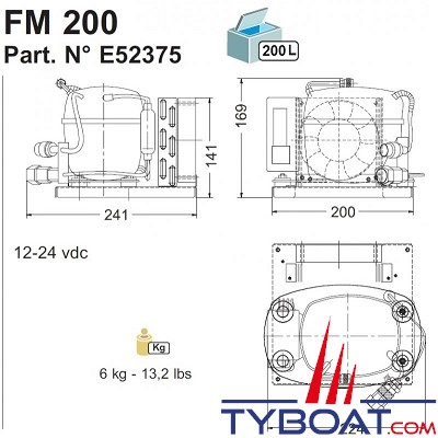 Frigoboat - Groupe froid à air - FM200 - 200 litres