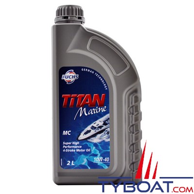 Fuchs - Titan marine MC 10W-40 - Lubrifiant pour moteurs marins 4 temps - Essence ou diesel - 2 litres