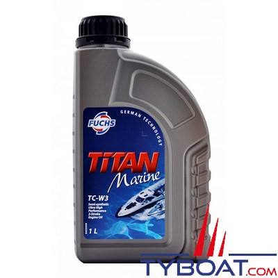 Fuchs - Titan marine TC-W3 - Lubrifiant pour moteurs hors-bord 2 temps - Essence - 1 litre