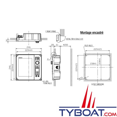 Furuno - Sondeur TrueEcho CHIRP FCV800 - Ecran 8,4