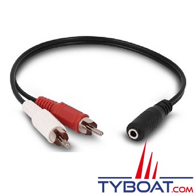 Fusion -  Connecteur auxiliaire, prise jack 3.5mm, 2 fiches RCA pour montage panneau