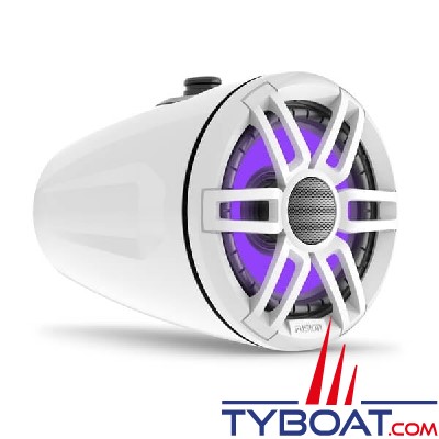Fusion - Haut-Parleurs Wake Tower XS 6.5'' Sport Blanc, éclairage LED RVB, 200W, la paire  