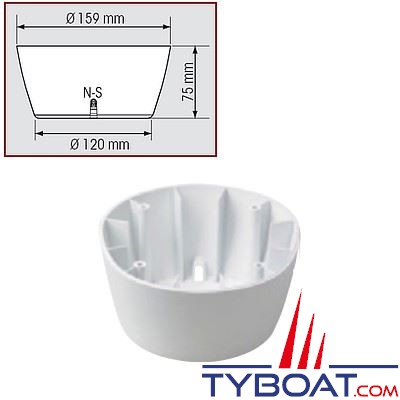 Fût blanc pour compas Plastimo Offshore 115 et Olympic 115