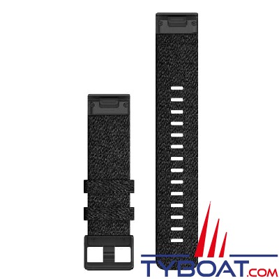 Garmin - Bracelet de montre QuickFit, 22mm, Nylon noir chiné