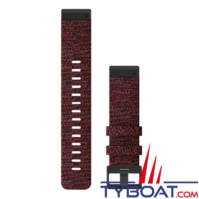 Garmin - Bracelet de montre QuickFit, 22mm, Nylon rouge chiné