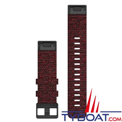 Garmin - Bracelet de montre QuickFit, 22mm, Nylon rouge chiné