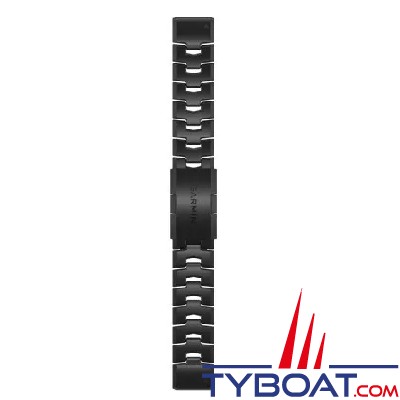 Garmin - Bracelet de montre QuickFit, 22mm, Titane épuré avec revêtement en carbone amorphe gris mat