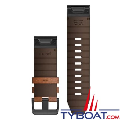 Garmin - Bracelet de montre QuickFit, 26mm, Cuir marron