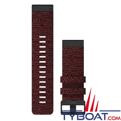 Garmin - Bracelet de montre QuickFit, 26mm, Nylon rouge chiné