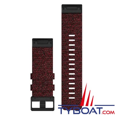 Garmin - Bracelet de montre QuickFit, 26mm, Nylon rouge chiné