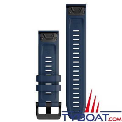 Garmin - Bracelet en silicone bleu Capitain, quatix 7, 22mm QuickFit