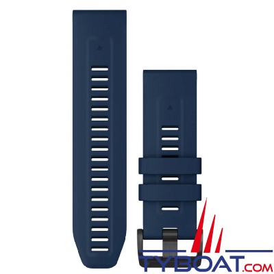 Garmin - Bracelet en silicone bleu Capitain, quatix 7X solar, 26mm QuickFit