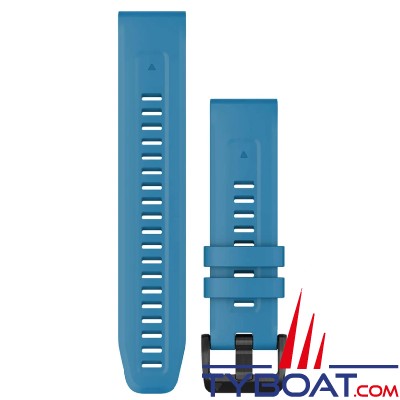 Garmin - Bracelet en silicone bleu céruléen, quatix 7, 22mm QuickFit