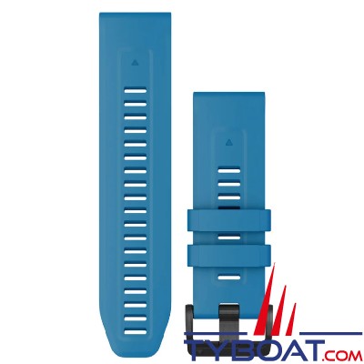 Garmin - Bracelet en silicone bleu céruléen, quatix 7X solar, 26mm QuickFit