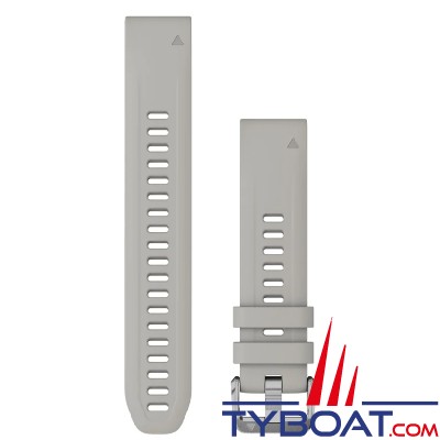 Garmin - Bracelet QuickFit™, 20mm, Silicone, Gris cendré avec sangle extra-longue (3 pièces, pour la plongée)