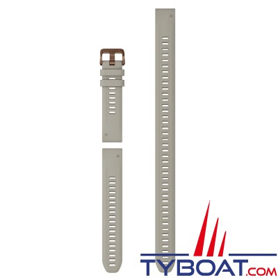 Garmin - Bracelet QuickFit™, 20mm, Silicone, Lin avec sangle extra-longue (3 pièces, pour la plongée)