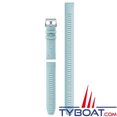 Garmin - Bracelet QuickFit™, 22mm, Silicone, Bleu azur avec sangle extra-longue (3 pièces, pour la plongée)