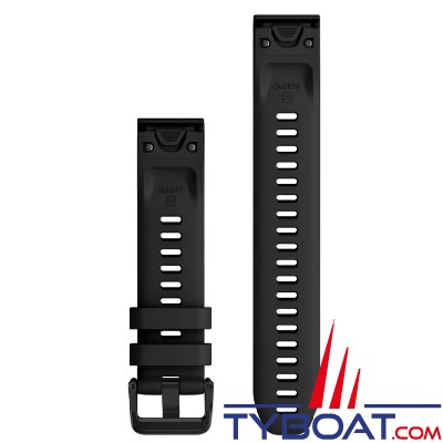 Garmin - Bracelet QuickFit™ Descent®, 20mm, Silicone,  noir - Inclus la version extra-longue