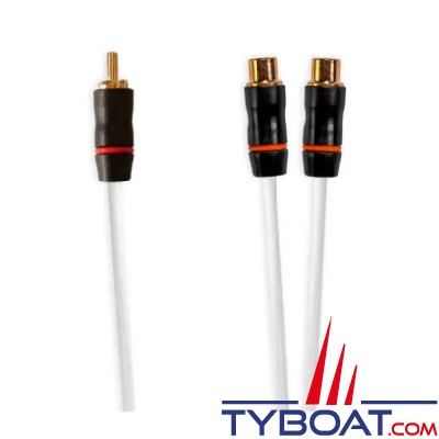 Fusion - Câble RCA Fusion®, câble splitter RCA, mâle vers femelle double, 0,9m