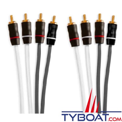 Fusion - Câble RCA Fusion®, EL-FRCA6, 4 canaux, câble blindé torsadé de 1,83 m 