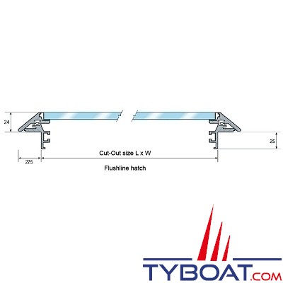 Gebo - Panneau de pont flushline avec compas - découpe 510x510